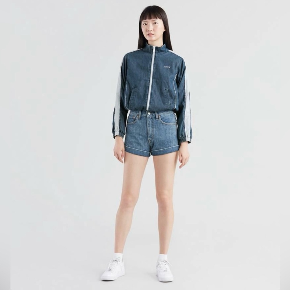 Levi Cuffed Denim Mom Jean Shorts
